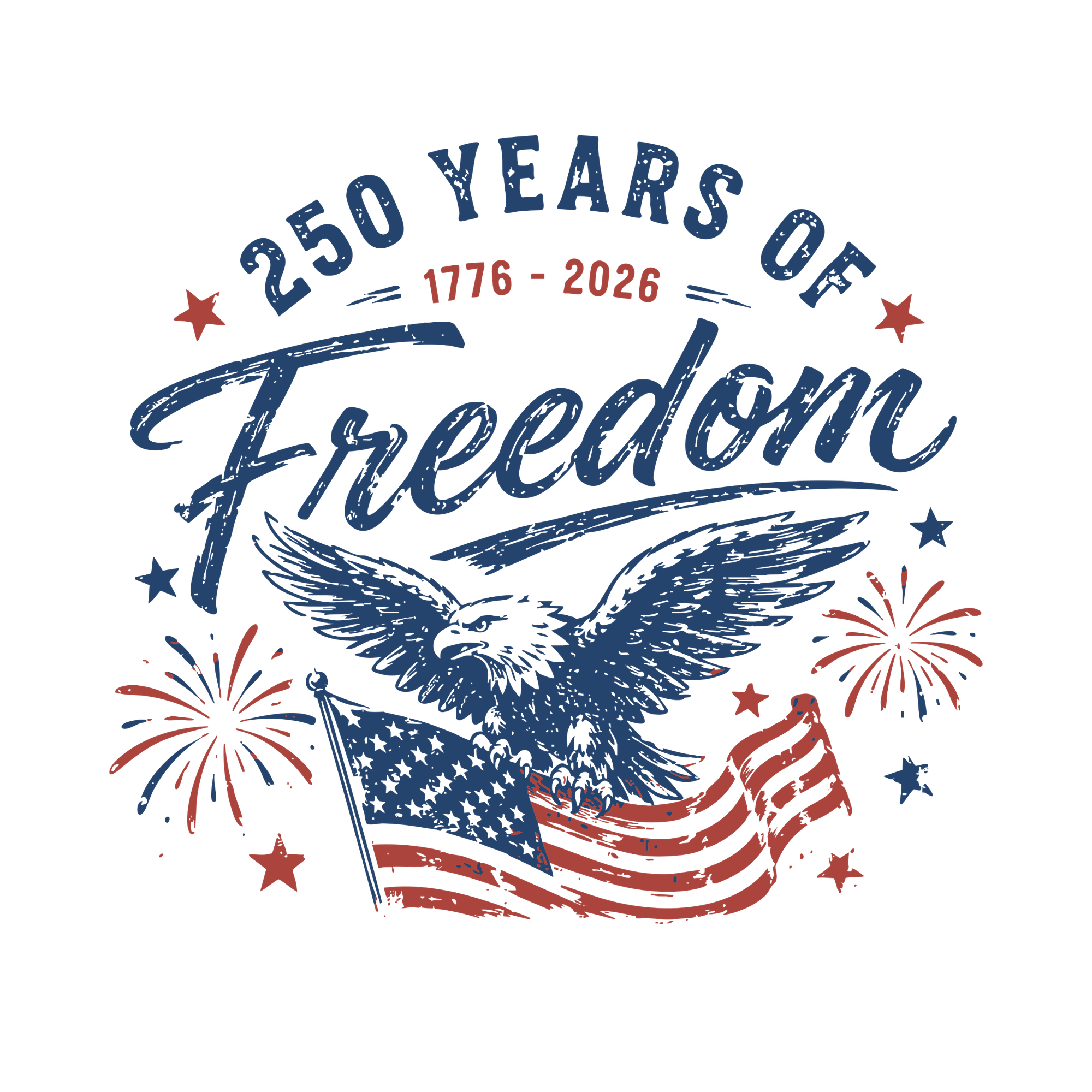 250 Years of Freedom DTF Transfer – Patriotic Eagle Print