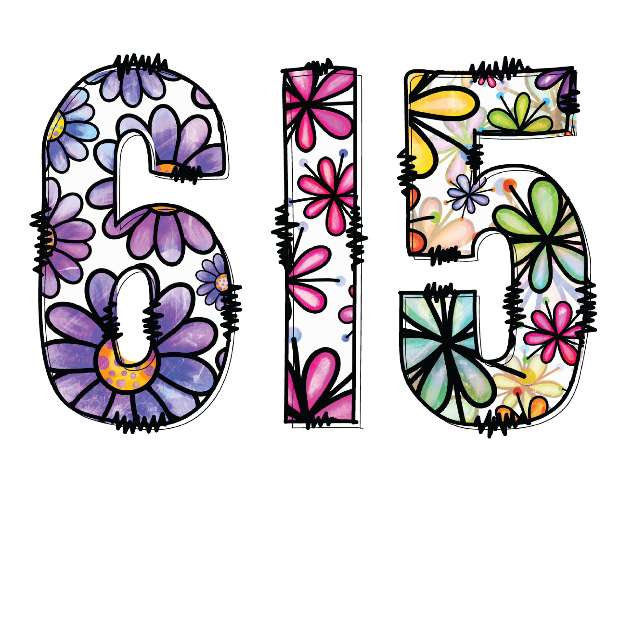 615 purple daisy DTF transfer design