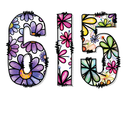 615 purple daisy DTF transfer design