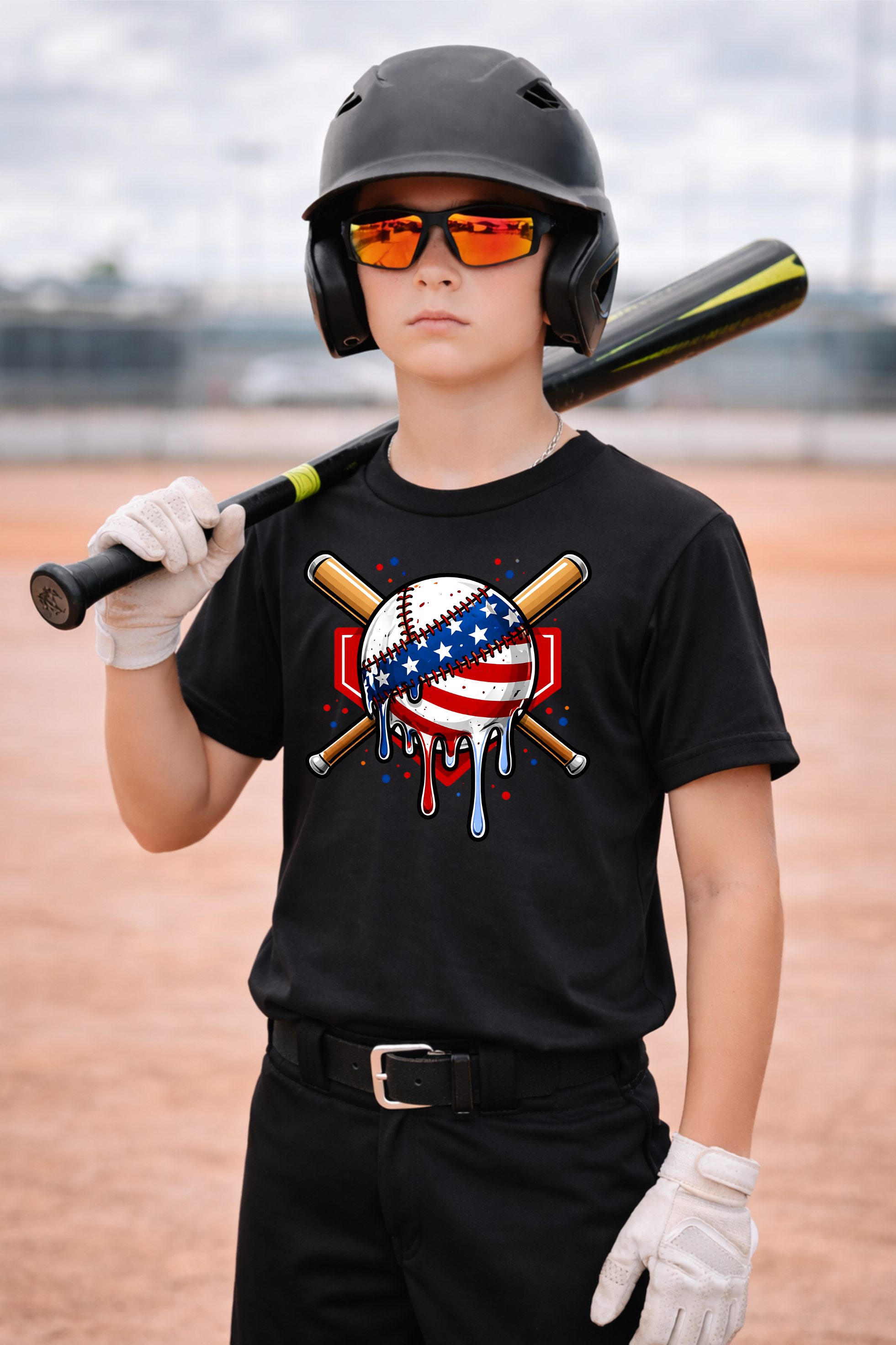 All-American Baseball Drip Tee