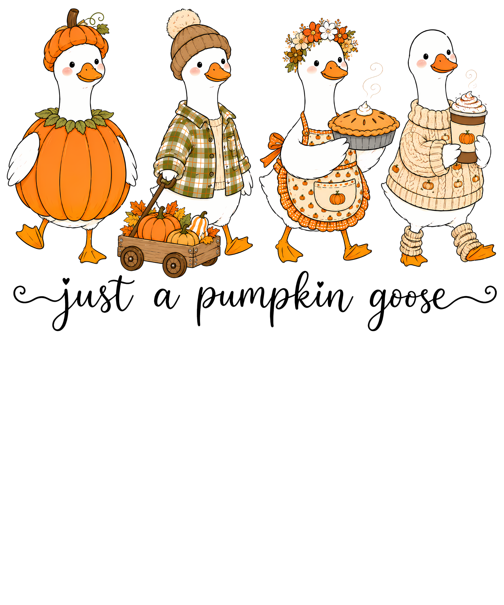 Fall Ducks DTF transfer design