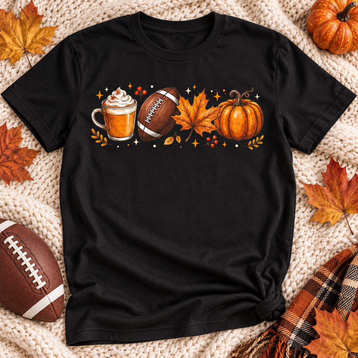 Football Pumpkin Fall black shirt mockup