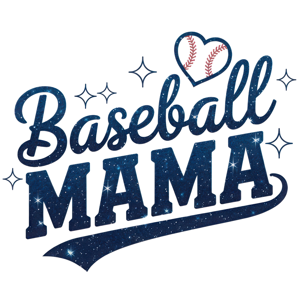 Glitter Baseball Mama DTF transfer design
