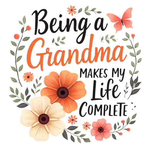 Being a Grandma floral DTF transfer