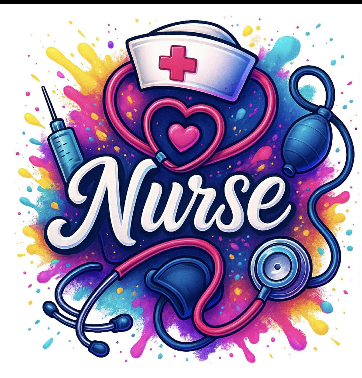 Colorful nurse DTF transfer