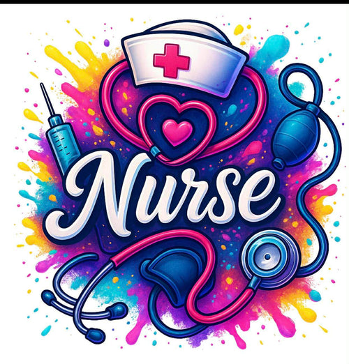Colorful nurse DTF transfer