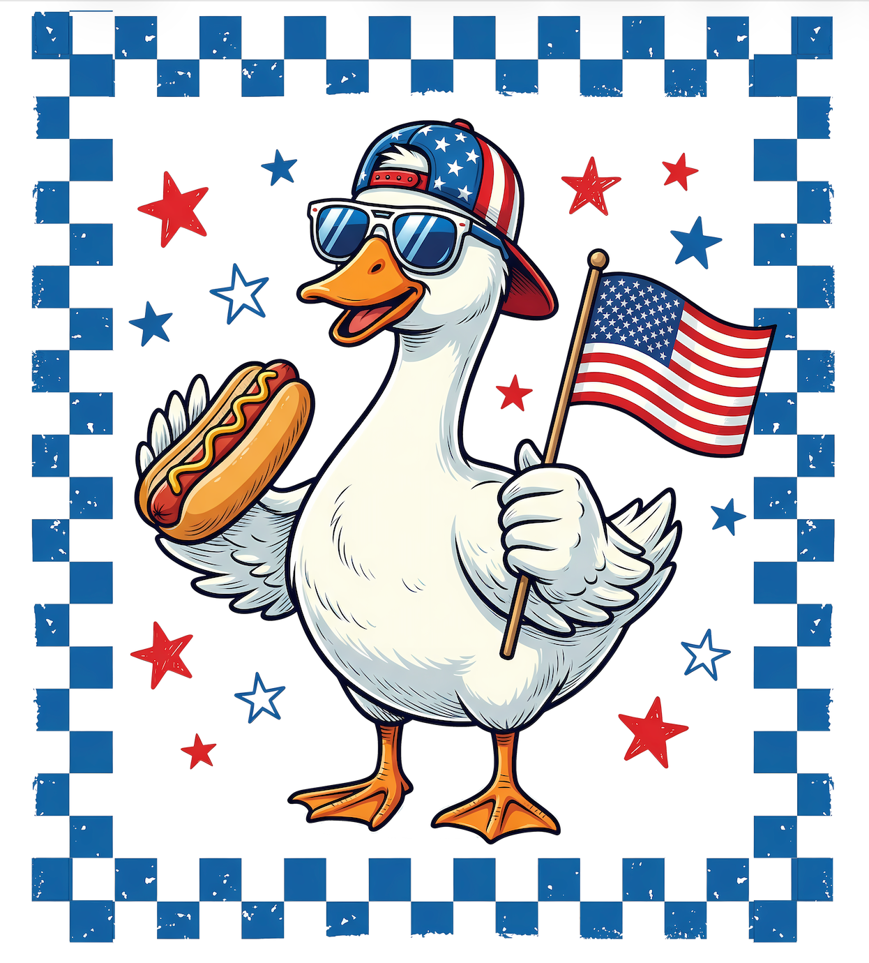 Patriotic Duck DTF Transfer ready to press preview