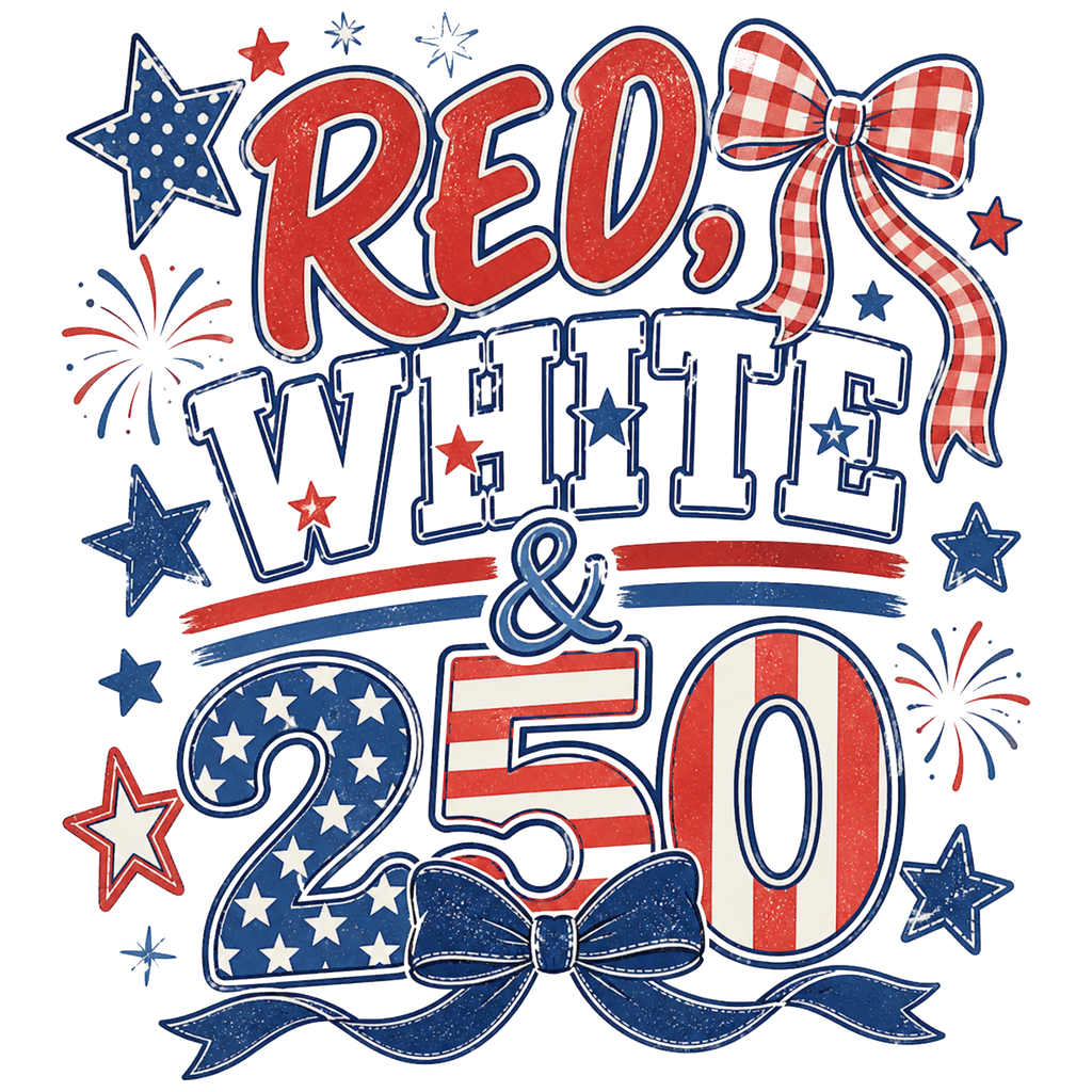 Red white 250 DTF transfer