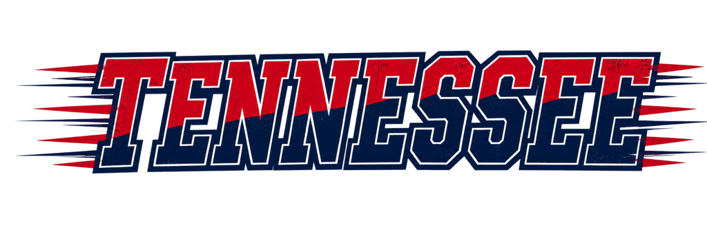 Tennessee red and navy speed lines distressed graphic