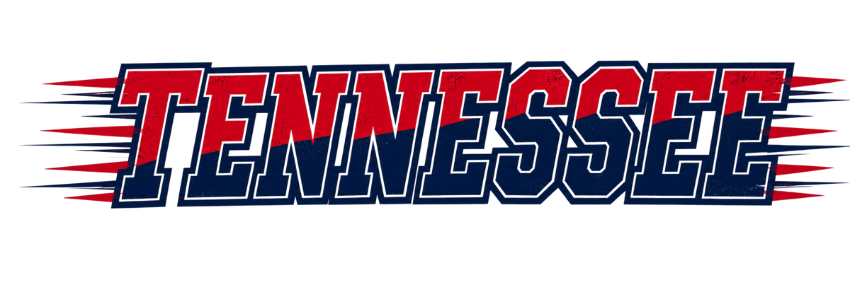 Tennessee red and navy speed lines distressed graphic