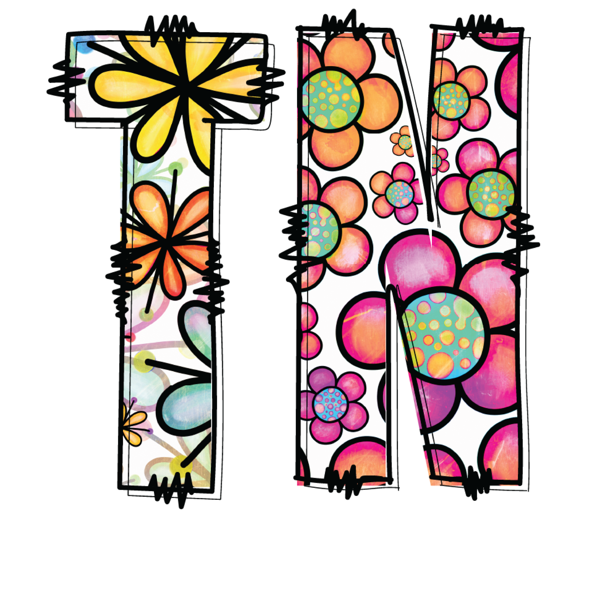 TN colorful daisy DTF transfer design