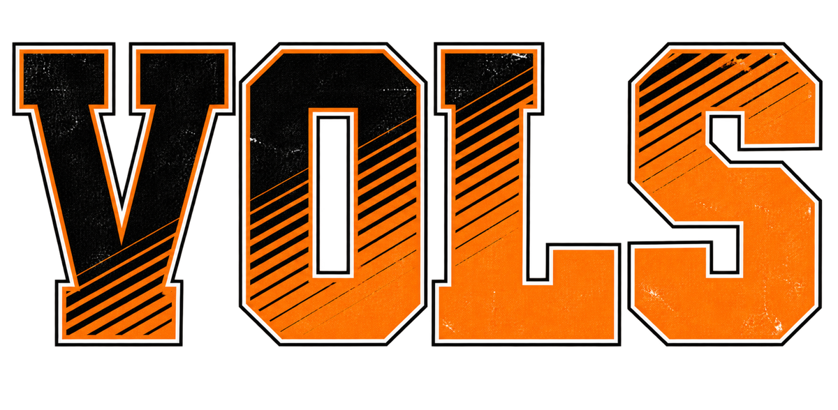 VOLS orange and black diagonal distressed graphic